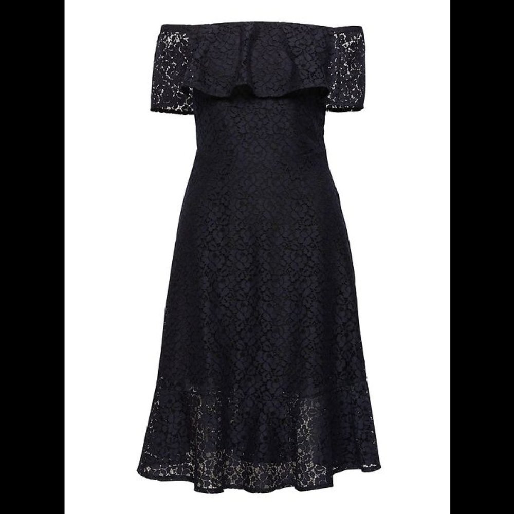 Banana Republic Ruffled Off-Shoulder Lace Dress 2